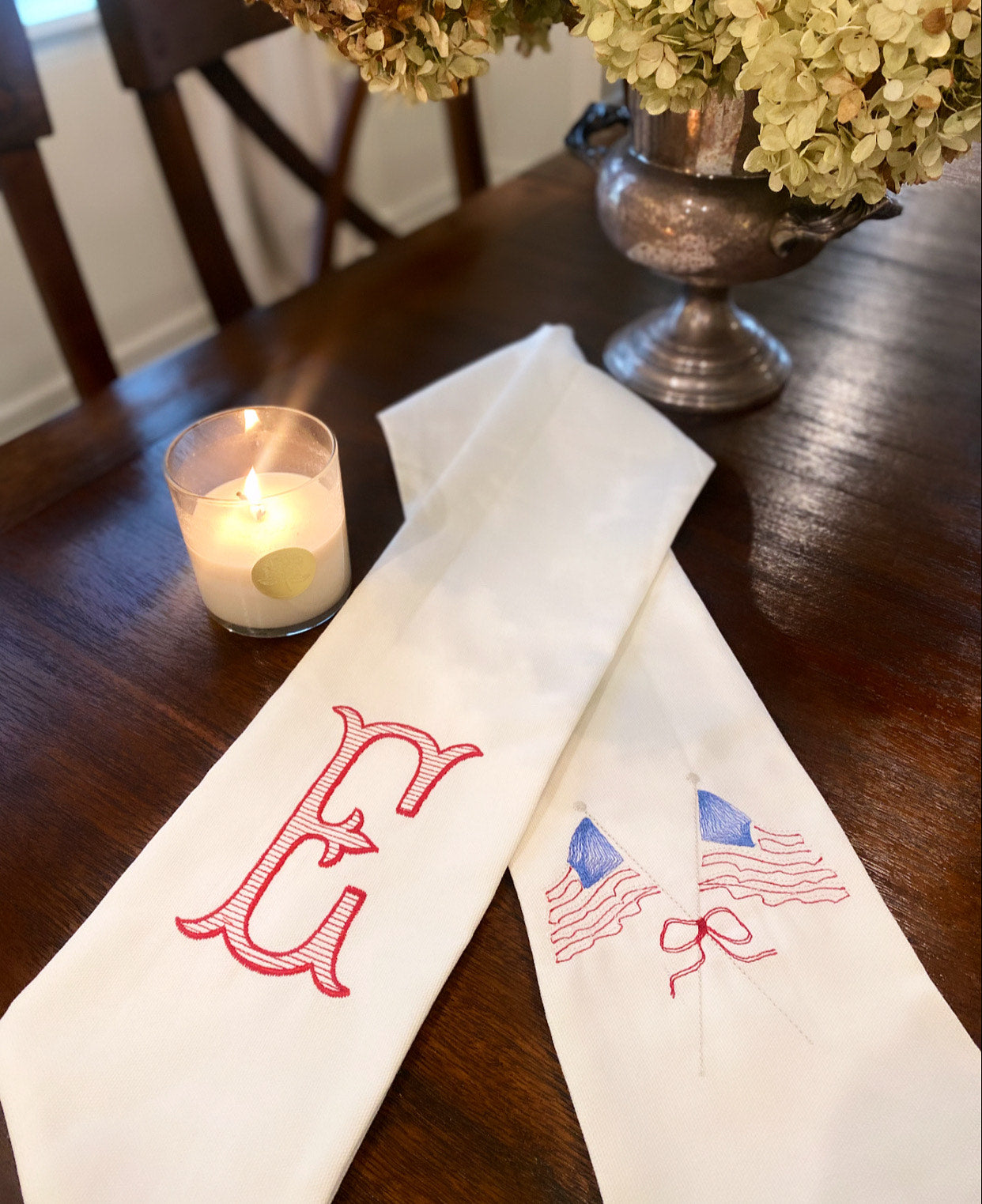 American Flag Wreath Sash