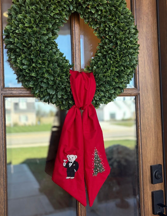 Martini Teddy Wreath Sash