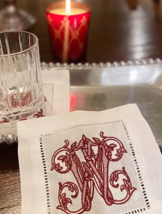 Holiday Initial Cocktail Napkins