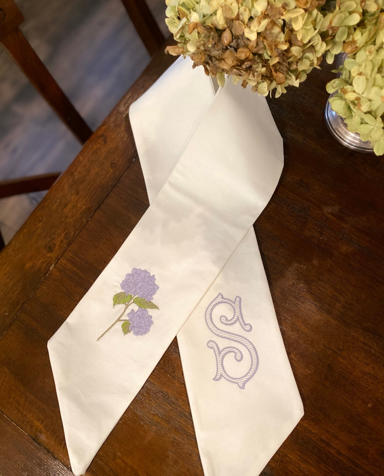 Hydrangea Wreath Sash